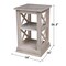 International Concepts Rectangle Hampton Accent Table with Shelves, 16 W, 16 L, 26 in H, Wood, Washed Gray Taupe OT09-70A - alternate 4